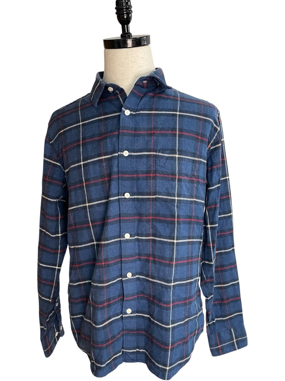 UNTUCKit Andes Flannel Button Down Shirt Navy Blue